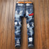 Inelasticity Men's Patch Jeans Mid Waisted Straight Streetwear Pants